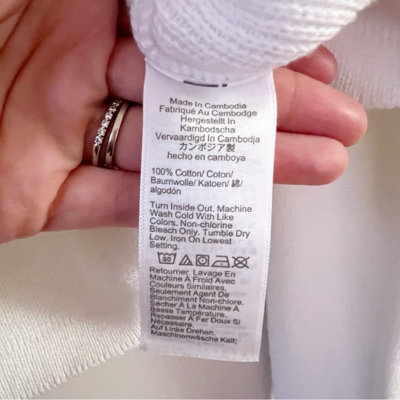 J. Crew Factory Cotton Lady Jacket Cardigan Sweater Button Front White Large - Picture 8 of 12